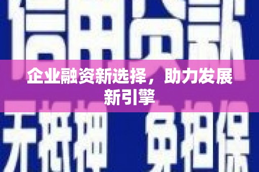友谊企业融资新选择，助力发展新引擎