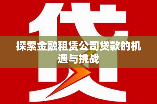 友谊探索金融租赁公司贷款的机遇与挑战