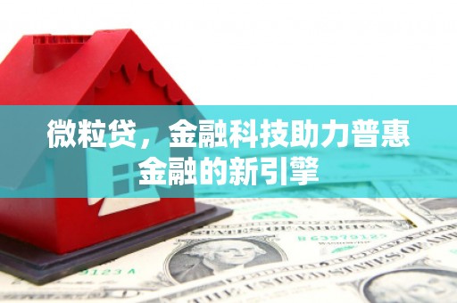 友谊微粒贷，金融科技助力普惠金融的新引擎