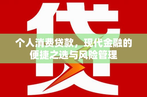 友谊个人消费贷款，现代金融的便捷之选与风险管理