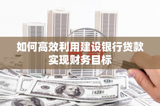 友谊如何高效利用建设银行贷款实现财务目标