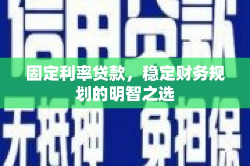 友谊固定利率贷款，稳定财务规划的明智之选