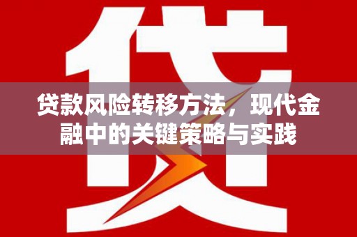 友谊贷款风险转移方法，现代金融中的关键策略与实践