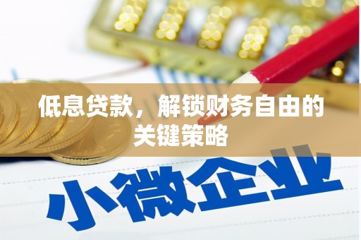 友谊低息贷款，解锁财务自由的关键策略