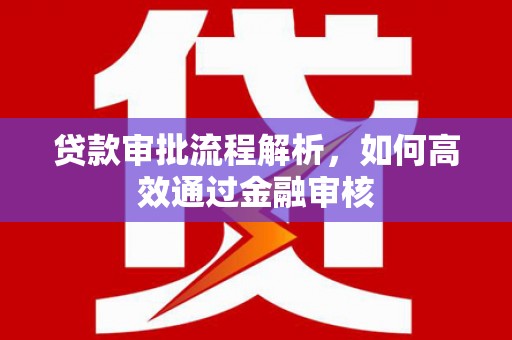 友谊贷款审批流程解析，如何高效通过金融审核
