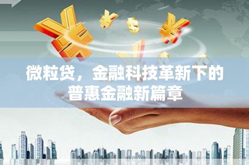 友谊微粒贷，金融科技革新下的普惠金融新篇章