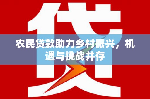 友谊农民贷款助力乡村振兴，机遇与挑战并存