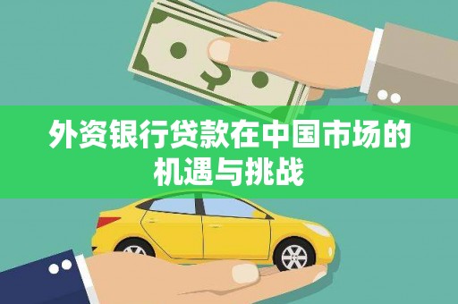 友谊外资银行贷款在中国市场的机遇与挑战
