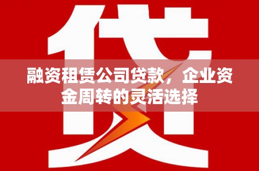 友谊融资租赁公司贷款，企业资金周转的灵活选择