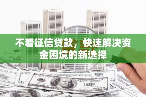 友谊不看征信贷款，快速解决资金困境的新选择