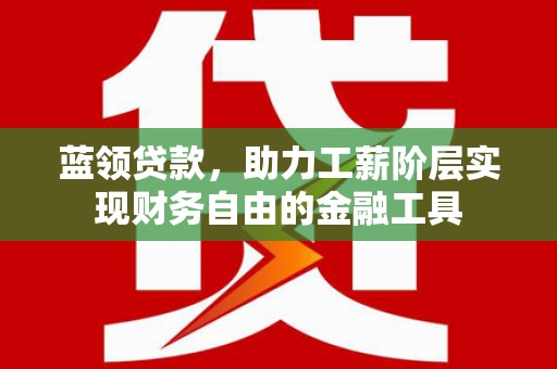 友谊蓝领贷款，助力工薪阶层实现财务自由的金融工具