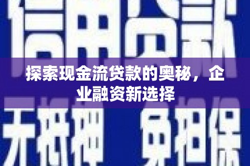 友谊探索现金流贷款的奥秘，企业融资新选择