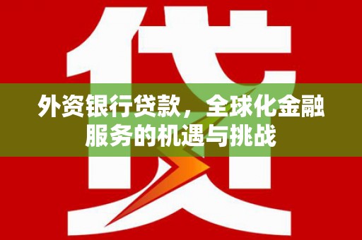 友谊外资银行贷款，全球化金融服务的机遇与挑战