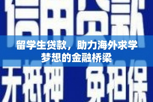 友谊留学生贷款，助力海外求学梦想的金融桥梁