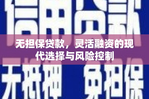 友谊无担保贷款，灵活融资的现代选择与风险控制