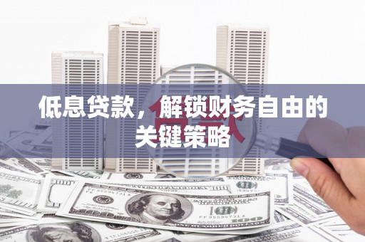 友谊低息贷款，解锁财务自由的关键策略
