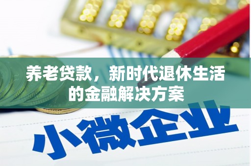 友谊养老贷款，新时代退休生活的金融解决方案