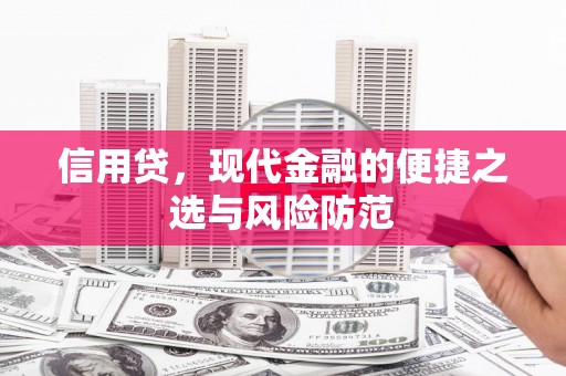 友谊信用贷，现代金融的便捷之选与风险防范