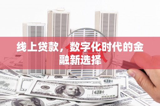 友谊线上贷款，数字化时代的金融新选择