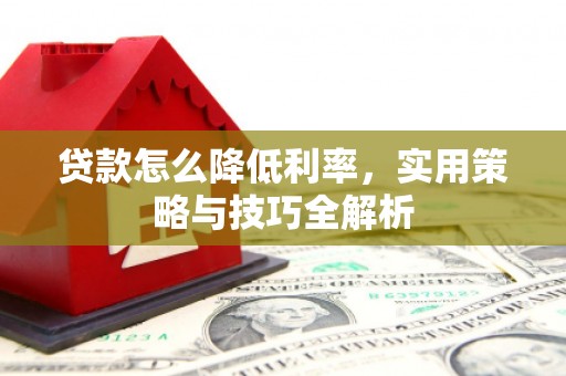 友谊贷款怎么降低利率，实用策略与技巧全解析