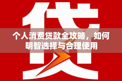 友谊个人消费贷款全攻略，如何明智选择与合理使用